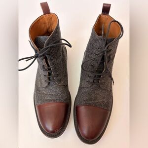 Taft Jack Boots in Grey/Oxblood, Size 8 (EU 41).